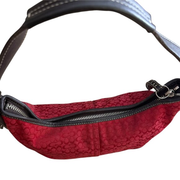Coach 6351 Signature Canvas Mini Soho Hobo Shoulder Bag Red Y2K Small - Picture 7 of 9